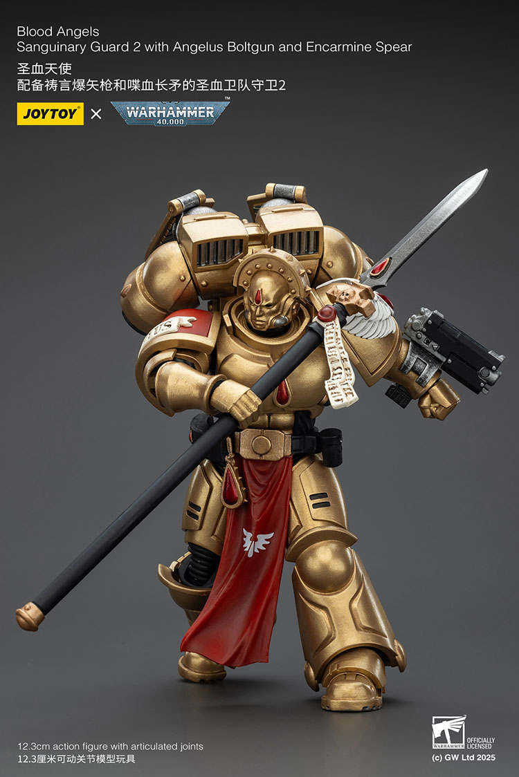 Blood Angels Sanguinary Guard 2 with Angelus Boltgun and Encarmine Spear - view 4
