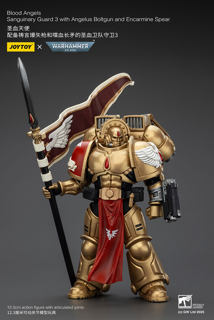 Blood Angels Sanguinary Guard 3 with Angelus Boltgun and Encarmine Spear - view 2