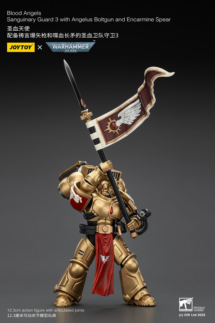 Blood Angels Sanguinary Guard 3 with Angelus Boltgun and Encarmine Spear - view 5