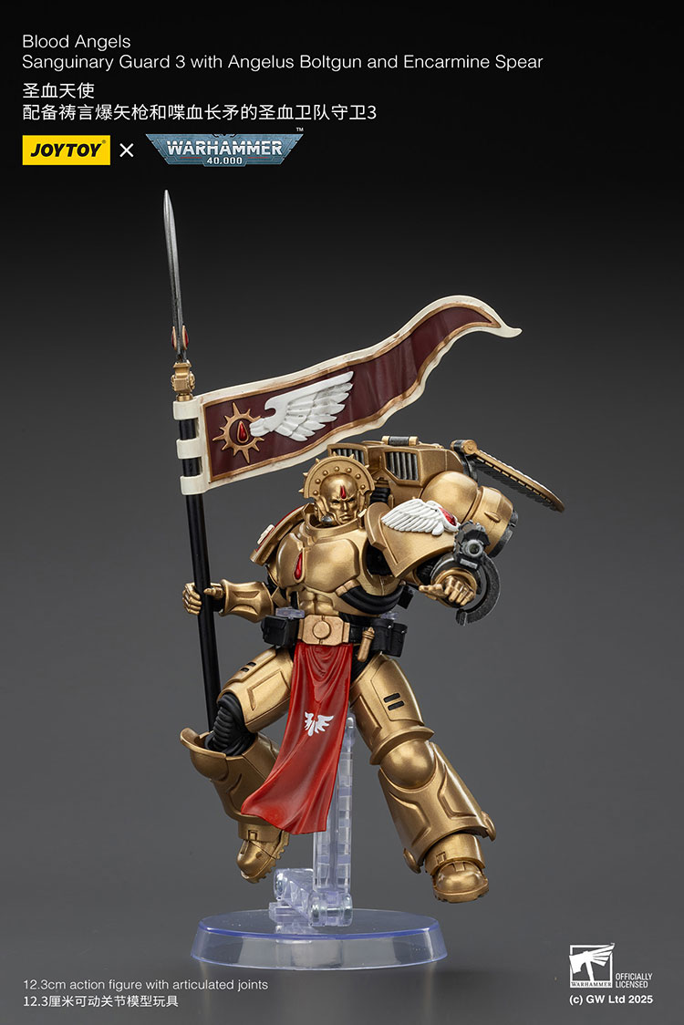 Blood Angels Sanguinary Guard 3 with Angelus Boltgun and Encarmine Spear - view 7