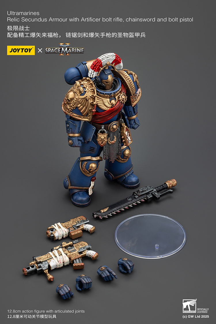 Ultramarines Relic Secundus Armour with Artificer bolt rifle, chainsword and bolt pistol - view 12