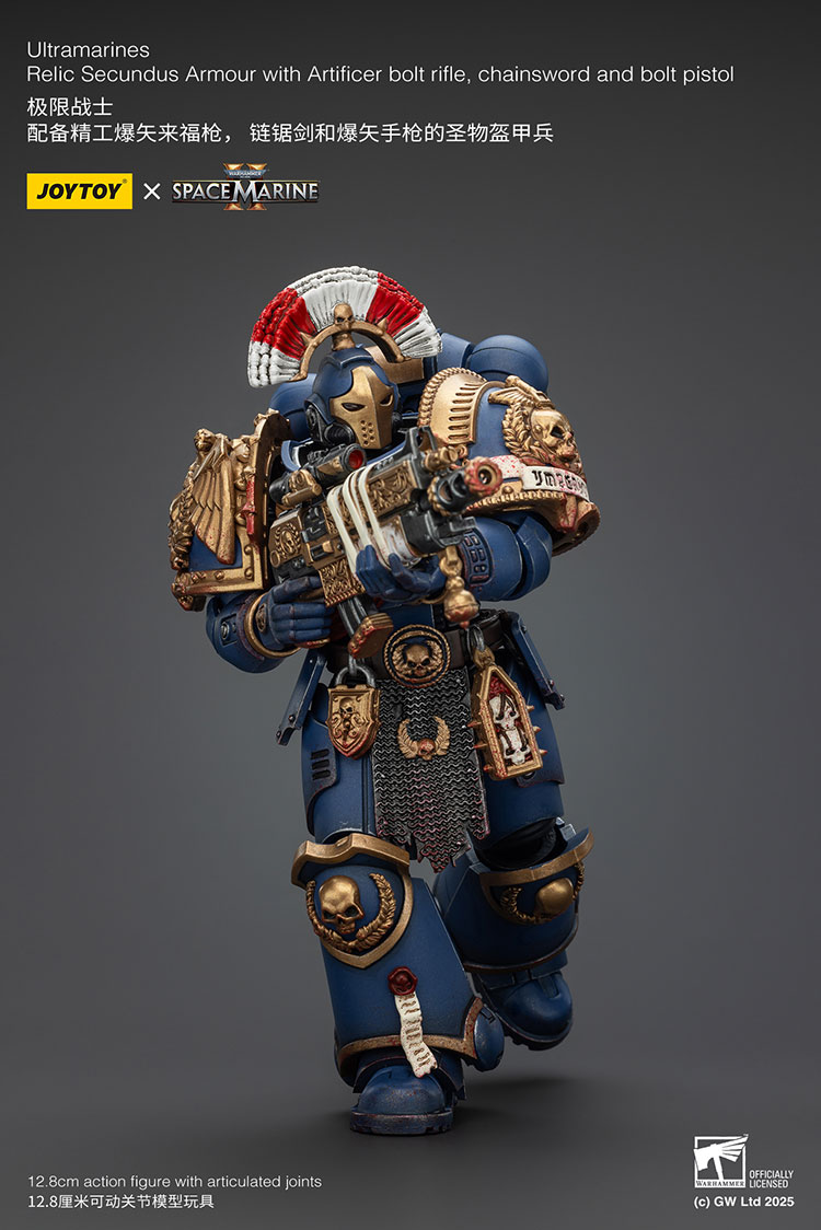 Ultramarines Relic Secundus Armour with Artificer bolt rifle, chainsword and bolt pistol - view 6