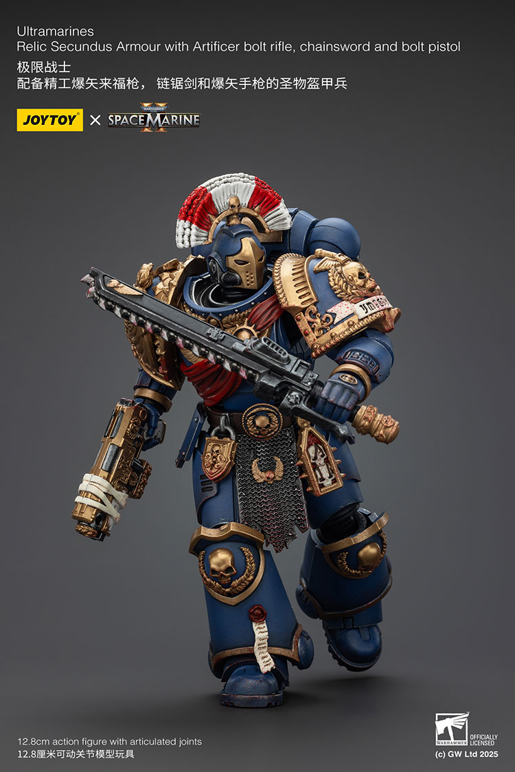Ultramarines Relic Secundus Armour with Artificer bolt rifle, chainsword and bolt pistol - view 8