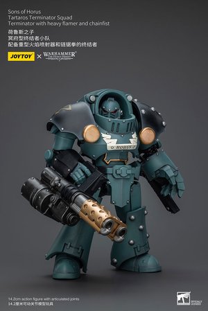 Sons Of Horus Tartaros Terminator Squad Terminator With Heavy Flamer And Chainfist - Premium action figure - $49.99